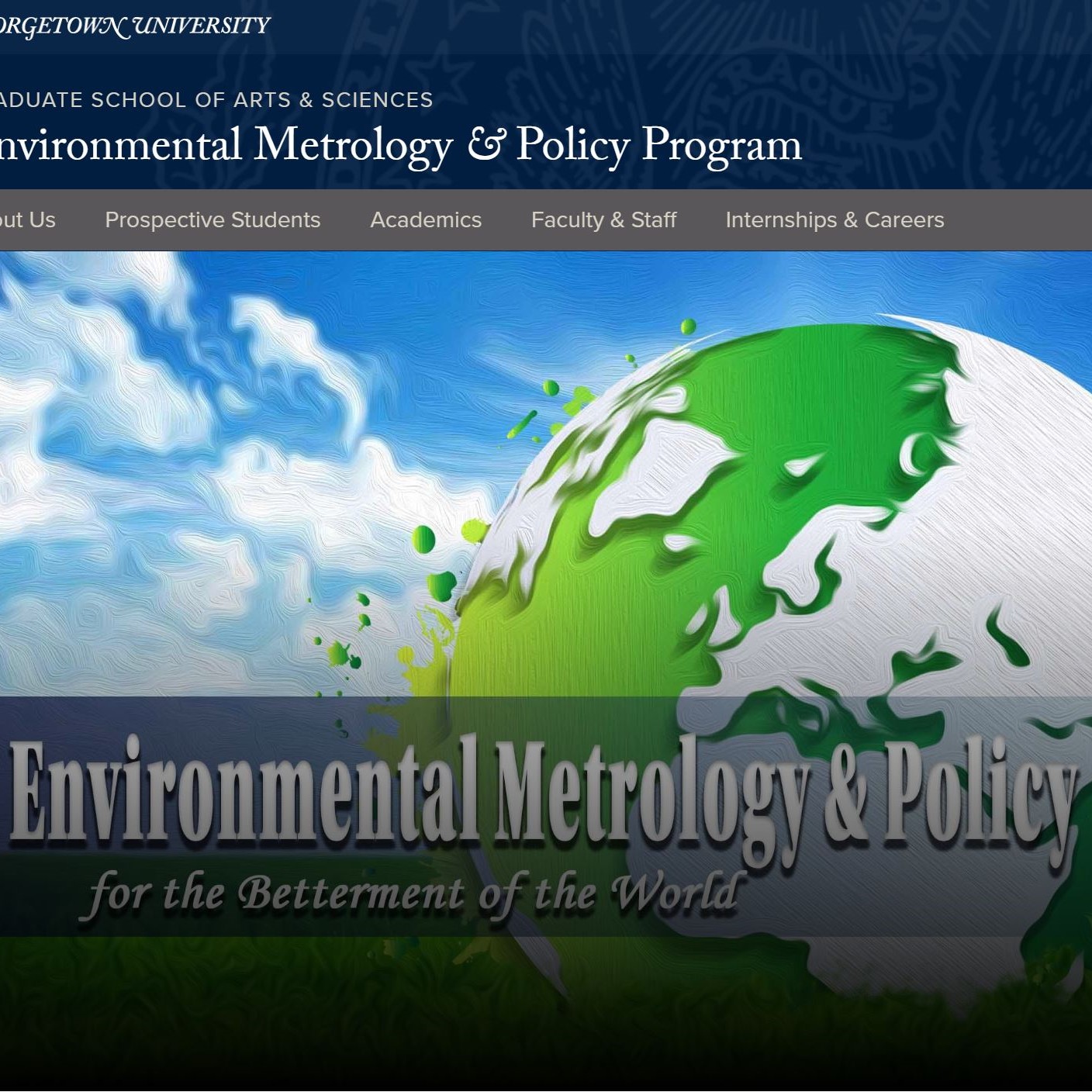 Georgetown University Environmental Metrology & Policy Program Website